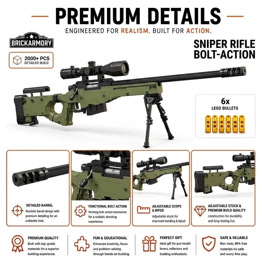 Olive Bolt-Action Sniper — feature breakdown